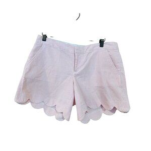 Lilly Pulitzer Womens Size 6 The Buttercup Scalloped Hem Pink & White Striped Sh